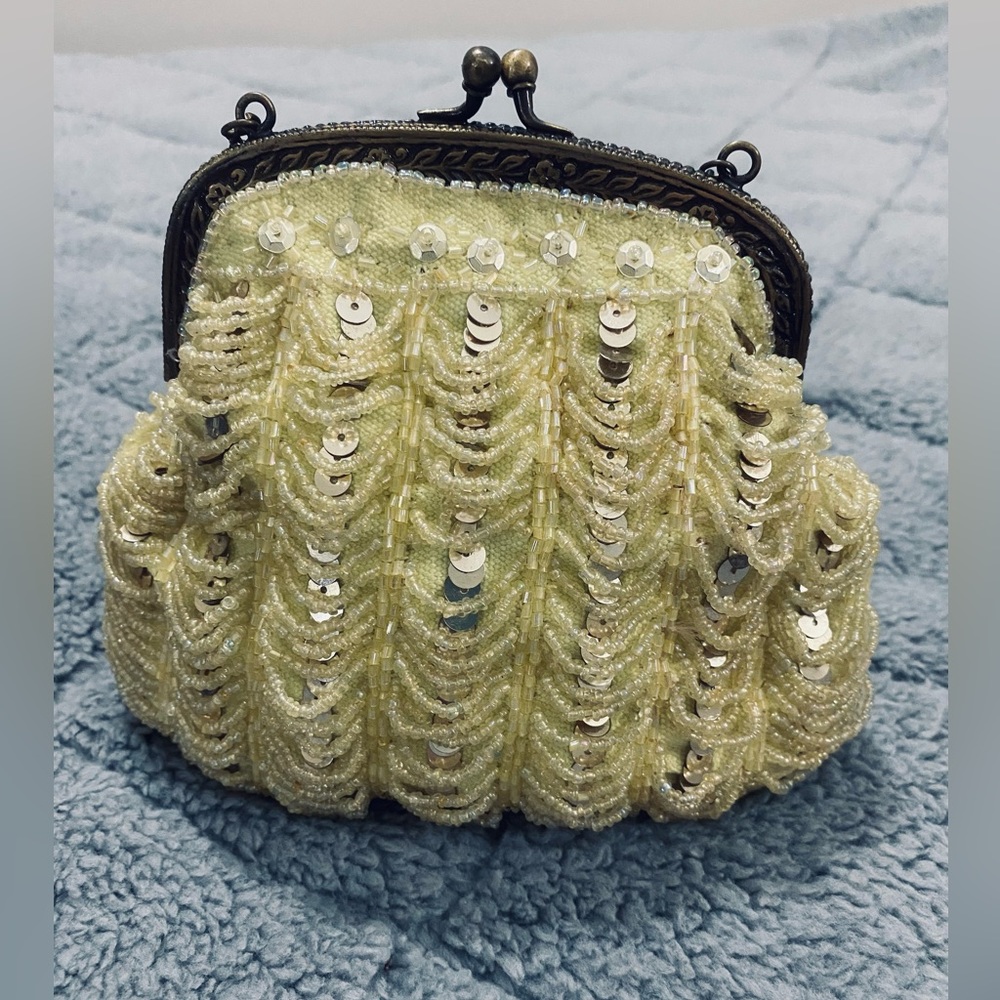 Beaded sequin clutch